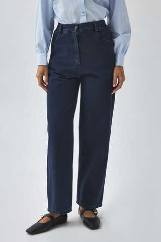 Düz Kesim Denim Pantolon Açık Mavi - 5