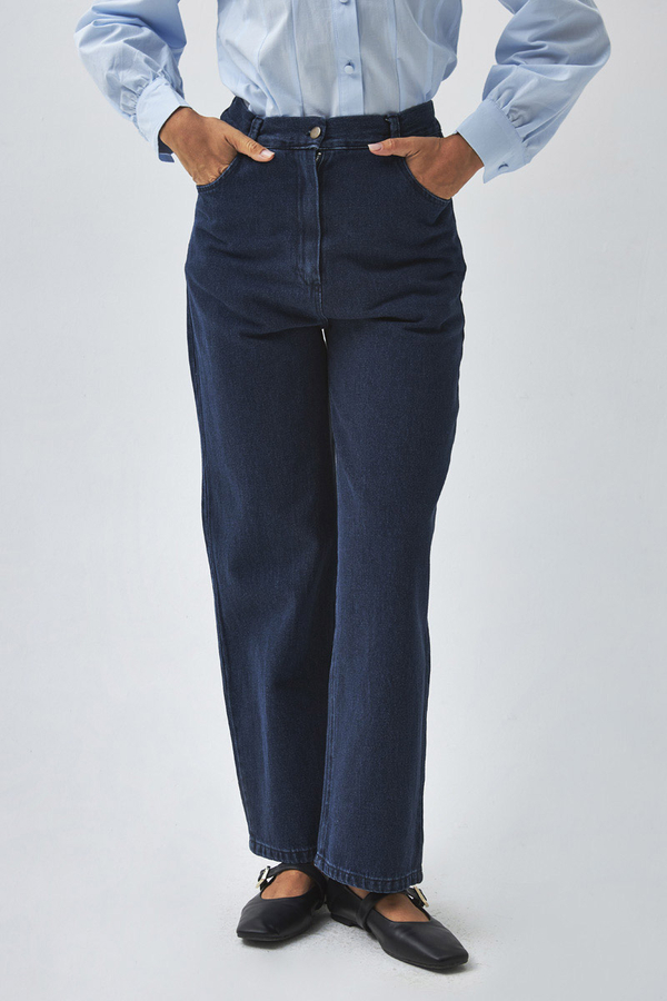 Düz Kesim Denim Pantolon Açık Mavi - 6