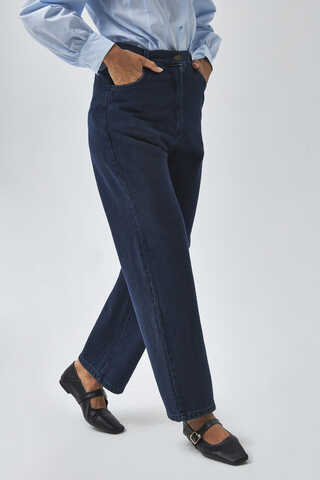 Düz Kesim Denim Pantolon Açık Mavi - 2