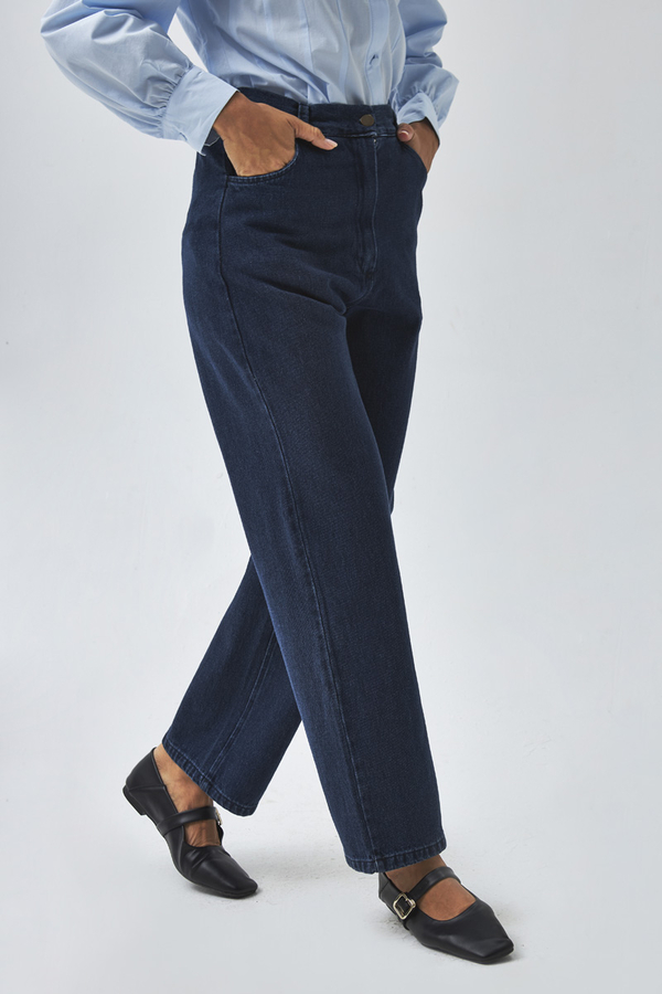 Düz Kesim Denim Pantolon Açık Mavi (1)