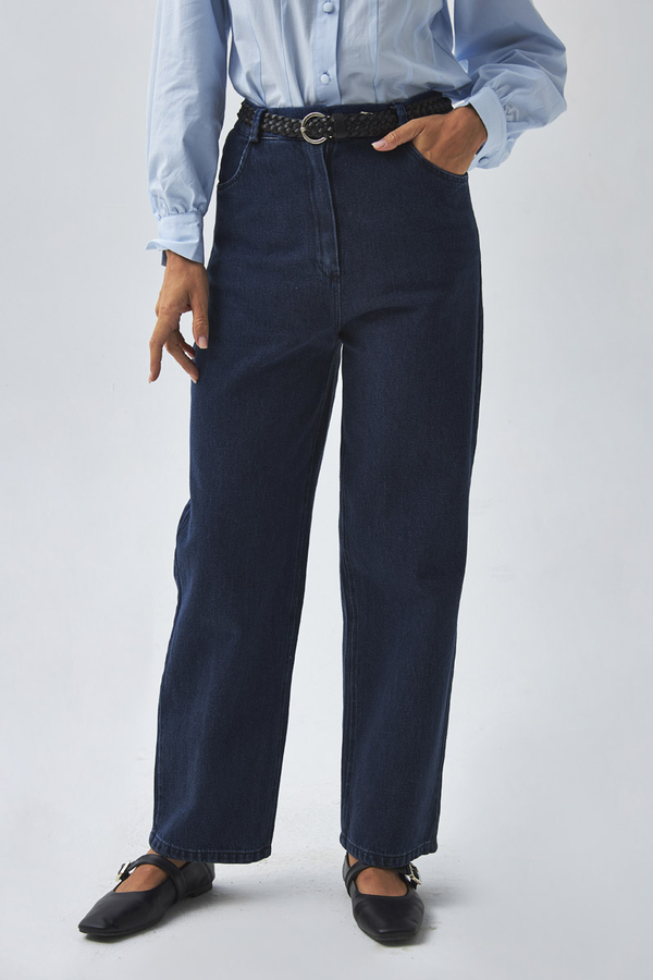 Düz Kesim Denim Pantolon Açık Mavi - 7