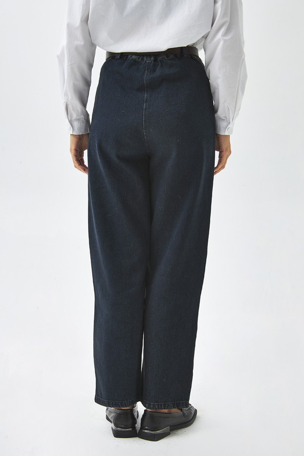 Düz Kesim Denim Pantolon Koyu Mavi - 12