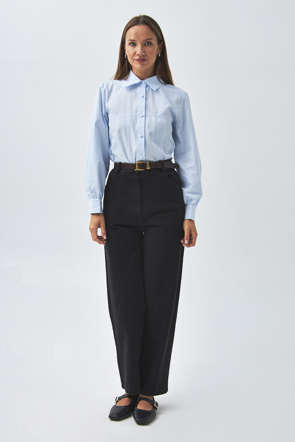 Düz Kesim Denim Pantolon Siyah - 1