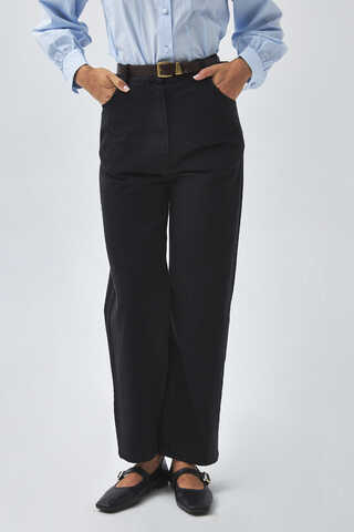Düz Kesim Denim Pantolon Siyah - 3