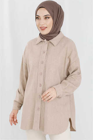 Düz Oduncu Gömlek Vizon - 1