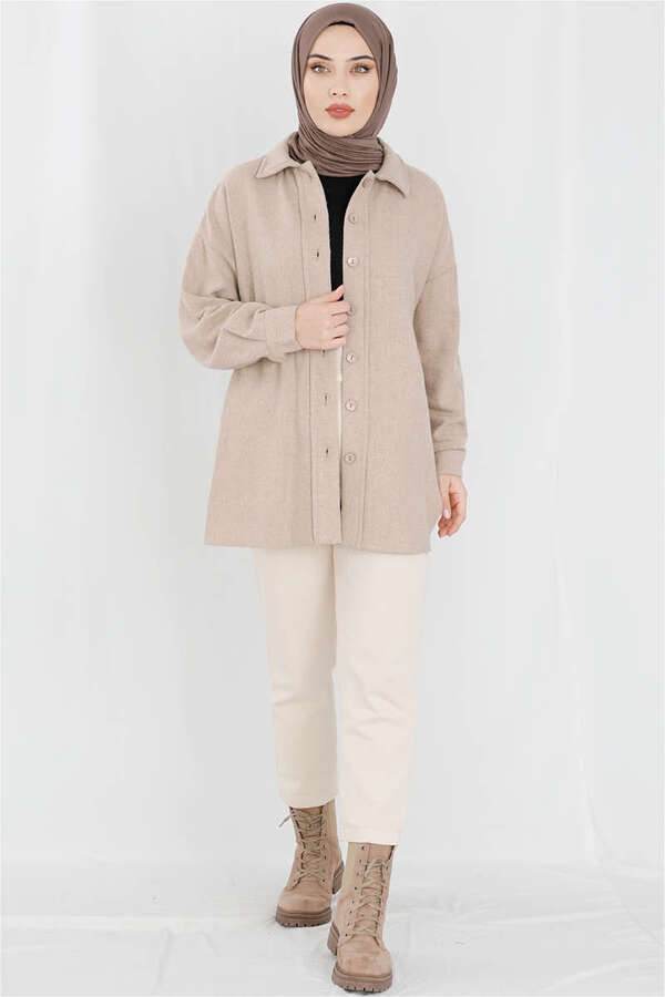 Düz Oduncu Gömlek Vizon - 2