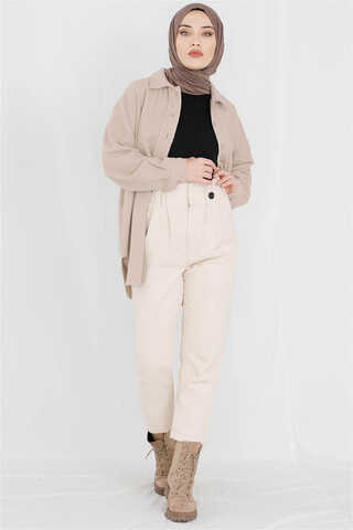 Düz Oduncu Gömlek Vizon - 3