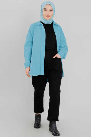 Düz Oduncu Gömlek Turkuaz - 3