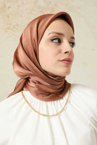 Düz Saten Eşarp Gül Kurusu - 2