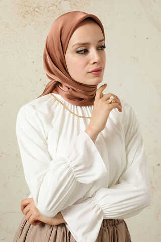 Düz Saten Eşarp Gül Kurusu - 3