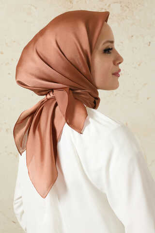 Düz Saten Eşarp Gül Kurusu - 4