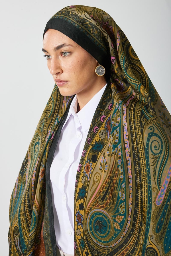 Ebruli Desen Şal Haki - 1