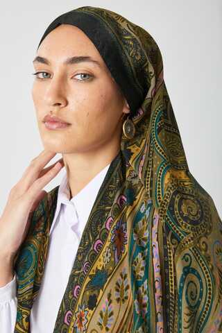 Ebruli Desen Şal Haki - 2