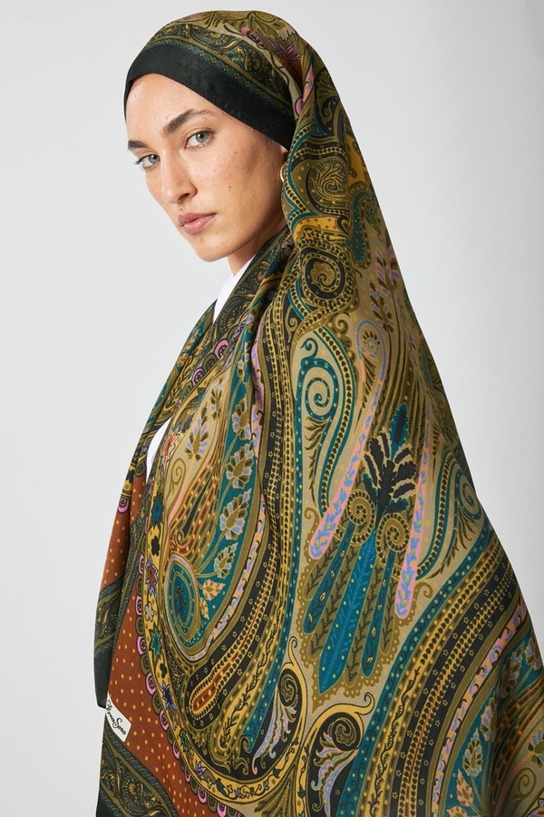 Ebruli Desen Şal Haki - 4