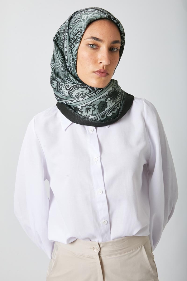 Ebruli Desen Şal Siyah - 2