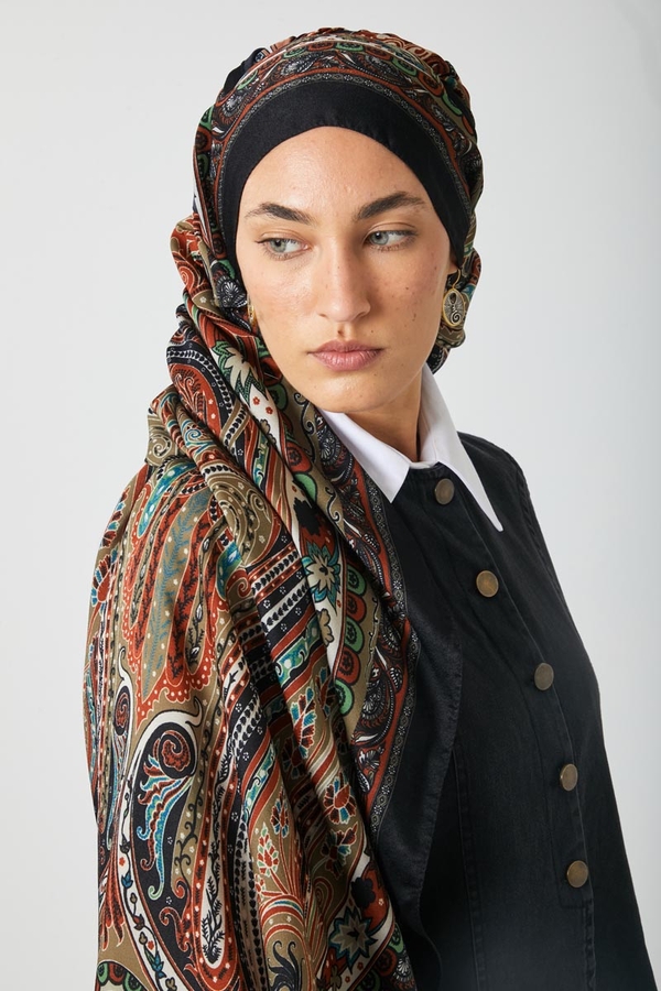Ebruli Desen Şal Taba - 3