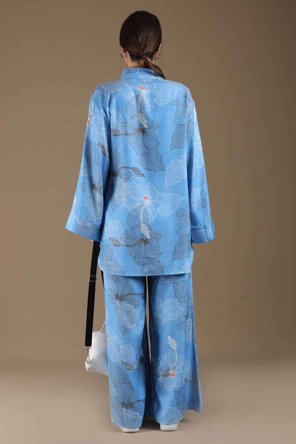 Egzotik Desen Takım Mavi - 5