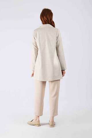 Ekose Blazer Ceket  Bej - 5