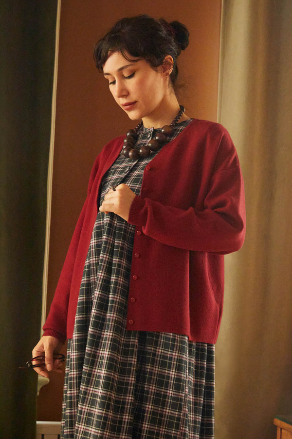 Checked Pattern Jumper Dress Anthracite - 5