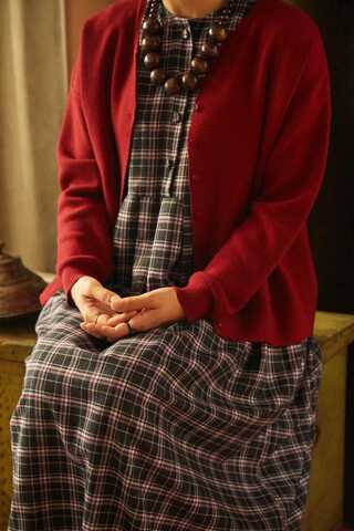 Checked Pattern Jumper Dress Anthracite - 6