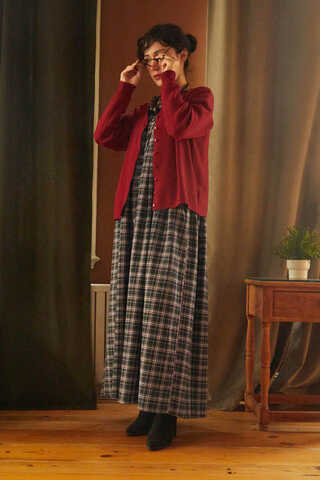 Checked Pattern Jumper Dress Anthracite - 4