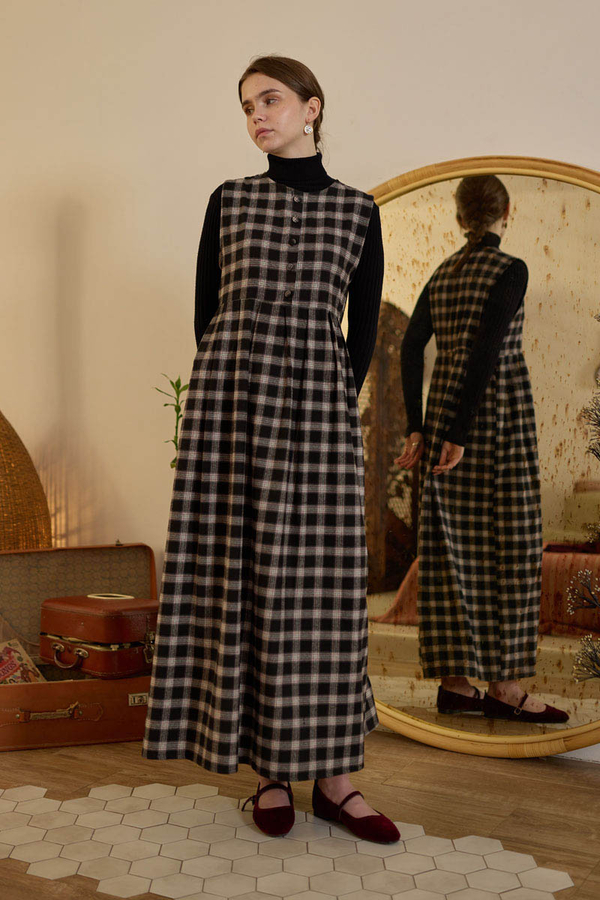 Ekose Desenli Jile Siyah - 11