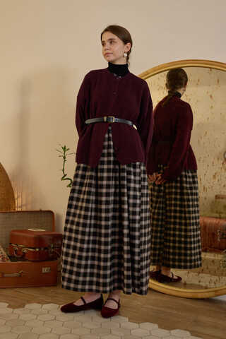 Ekose Desenli Jile Siyah - 8