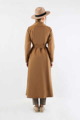 Ekose Detaylı Trençkot Taba - 6