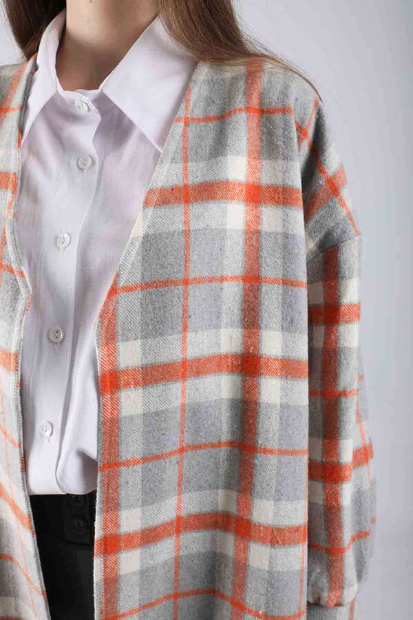 Ekoseli Ceket Gri - 4