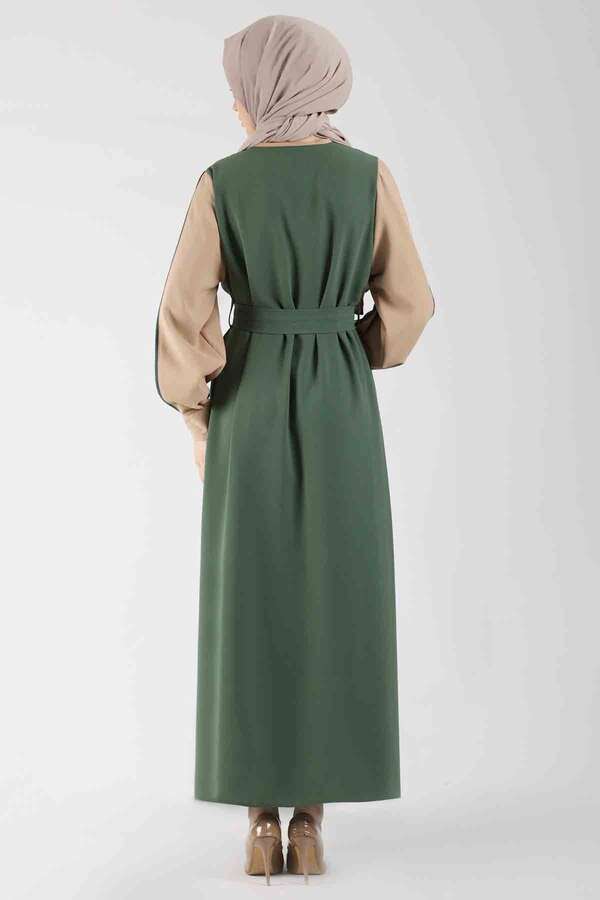 Elbiseli Abaya Takım Haki - 5