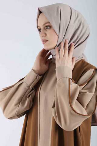 Kolları Biyeli Abaya Takım Taba - 4