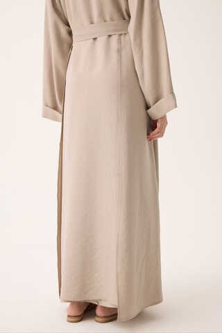 Elbisesi Düğmeli Abaya Takım Taş - 15