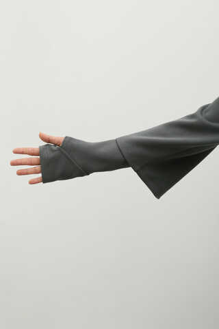 Eldiven Detay Elbise Antrasit - 8