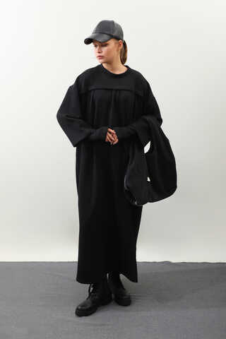 Eldiven Detay Elbise Siyah - 3