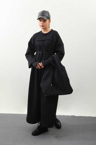 Eldiven Detay Elbise Siyah - 4