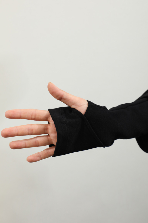 Eldiven Detay Elbise Siyah - 7