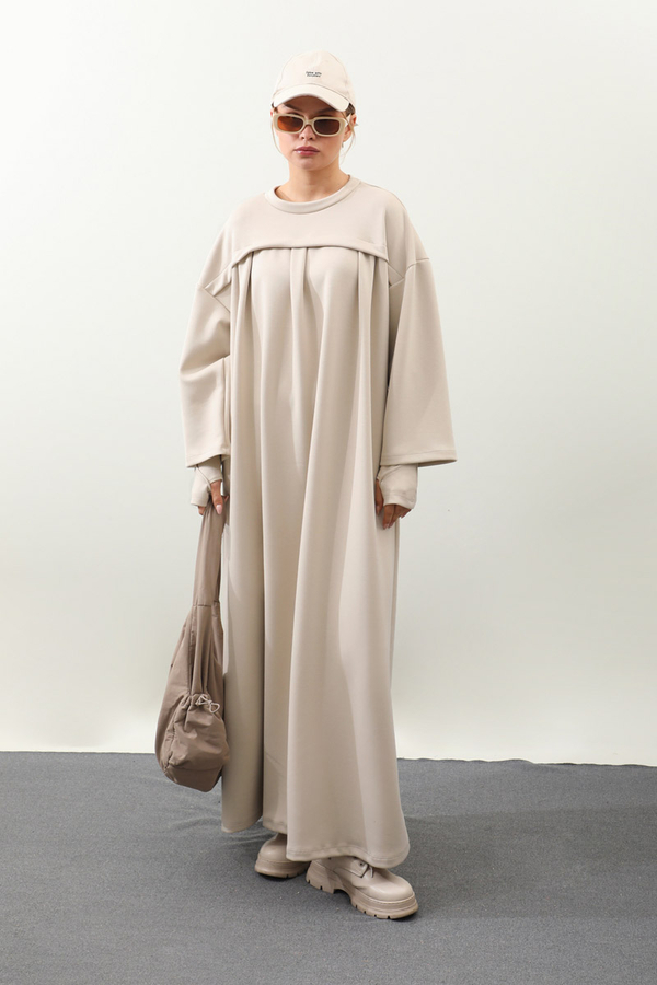 Eldiven Detay Elbise Taş - 3