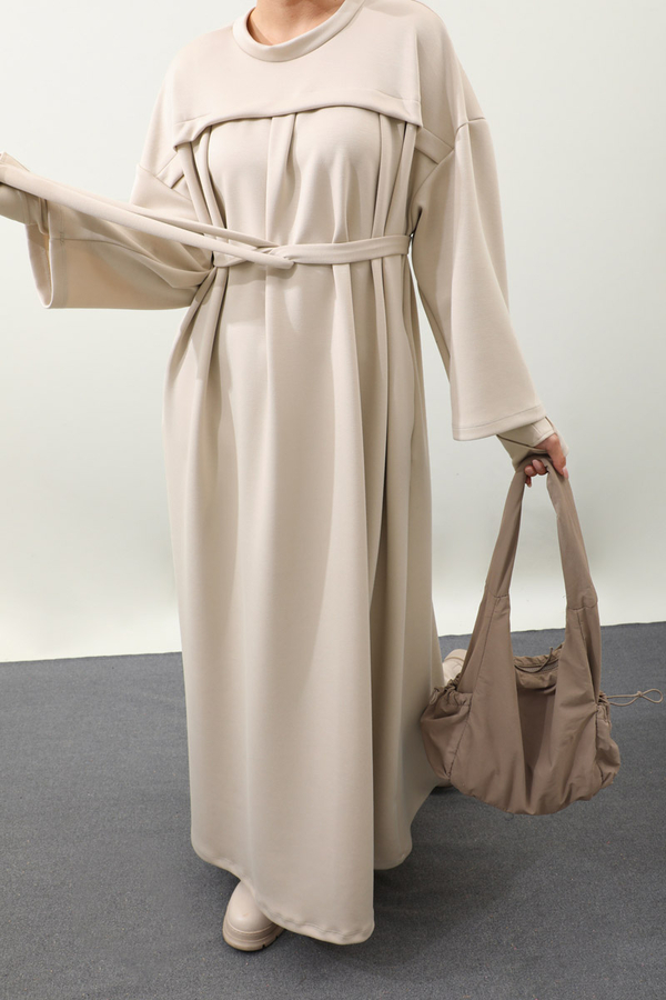 Eldiven Detay Elbise Taş - 9