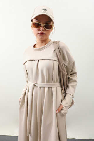 Eldiven Detay Elbise Taş - 10