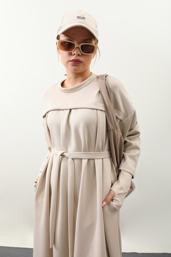 Eldiven Detay Elbise Taş - 10