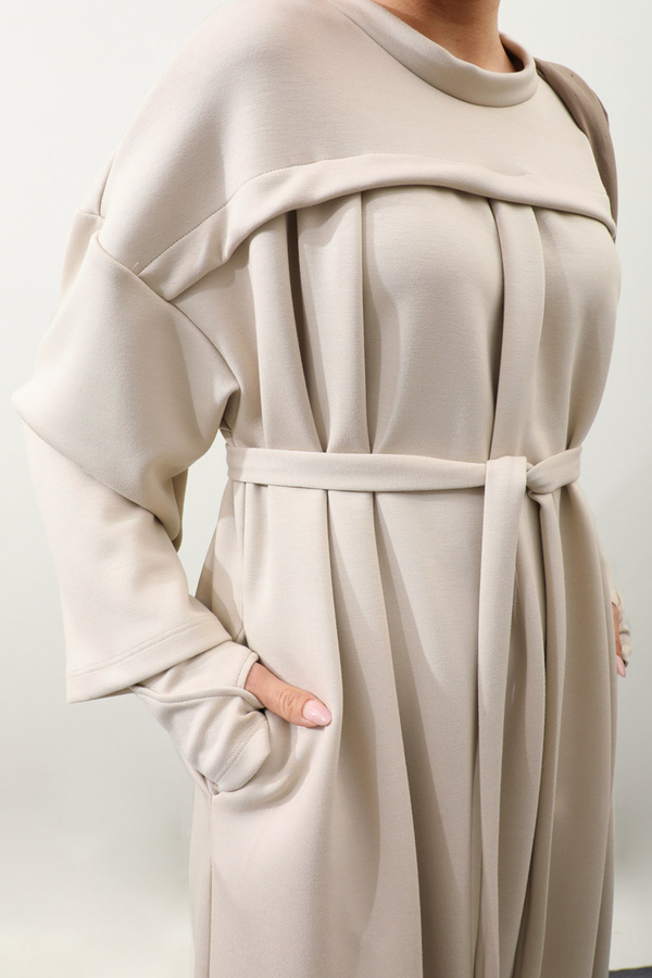 Eldiven Detay Elbise Taş - 11