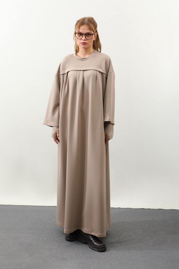 Eldiven Detay Elbise Vizon - 2