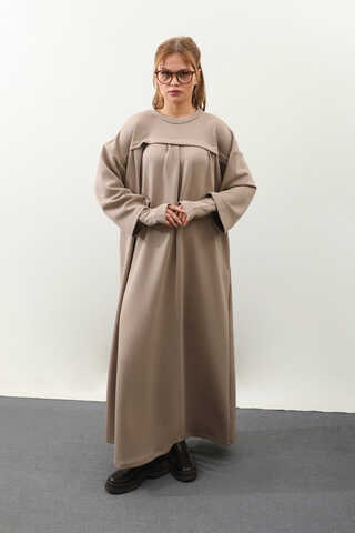 Eldiven Detay Elbise Vizon - 1