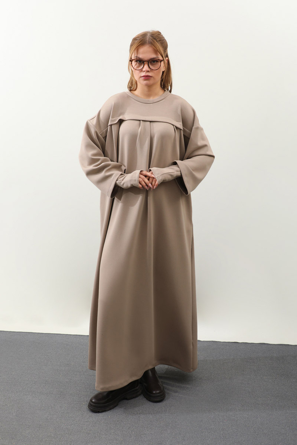 Eldiven Detay Elbise Vizon - 1