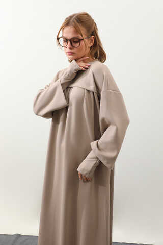 Eldiven Detay Elbise Vizon - 3