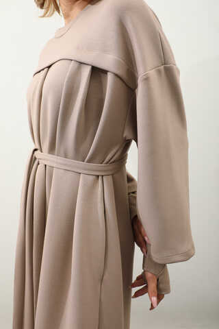 Eldiven Detay Elbise Vizon - 11