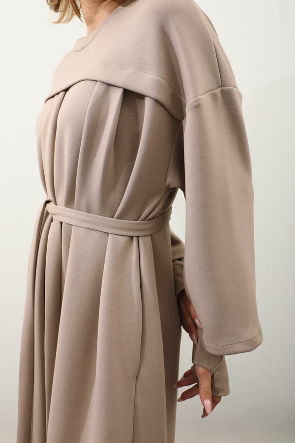 Eldiven Detay Elbise Vizon - 11