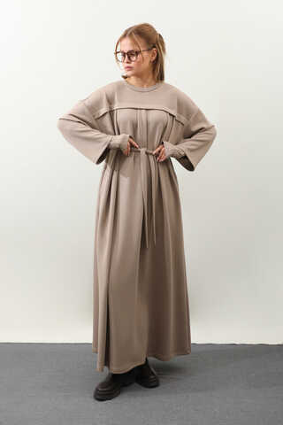 Eldiven Detay Elbise Vizon - 5