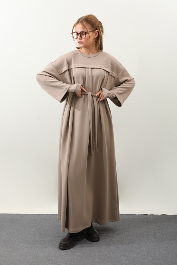 Eldiven Detay Elbise Vizon - 5