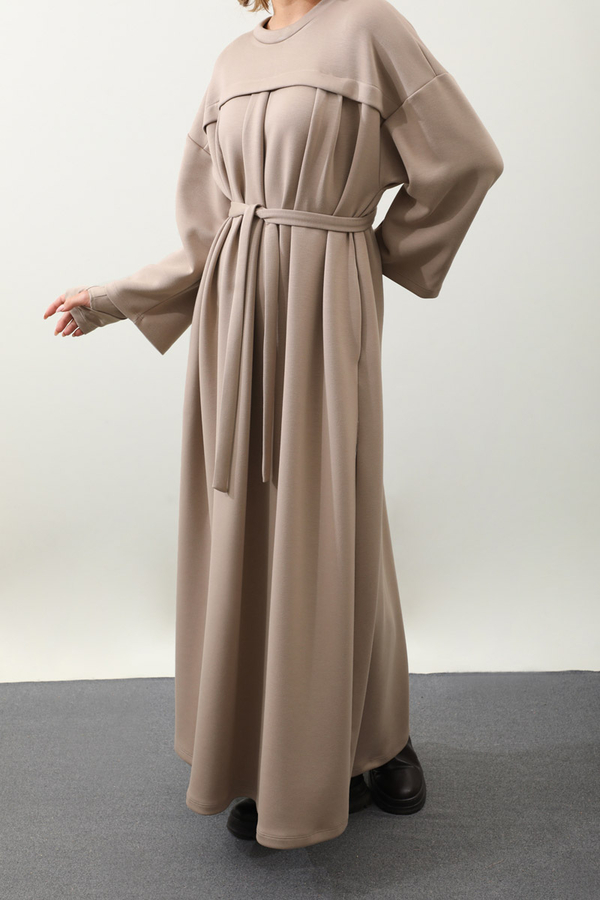 Eldiven Detay Elbise Vizon - 8